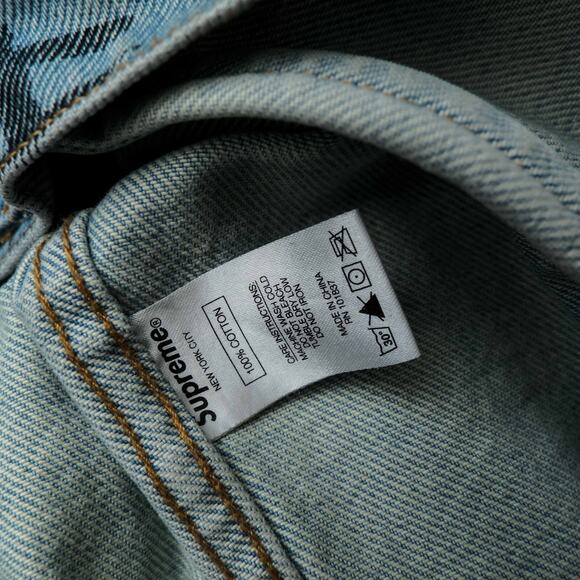 Supreme Black Ark Denim Trucker Jacket Blue Classic Streetwear Sportswear Size S - Picture 7 of 8